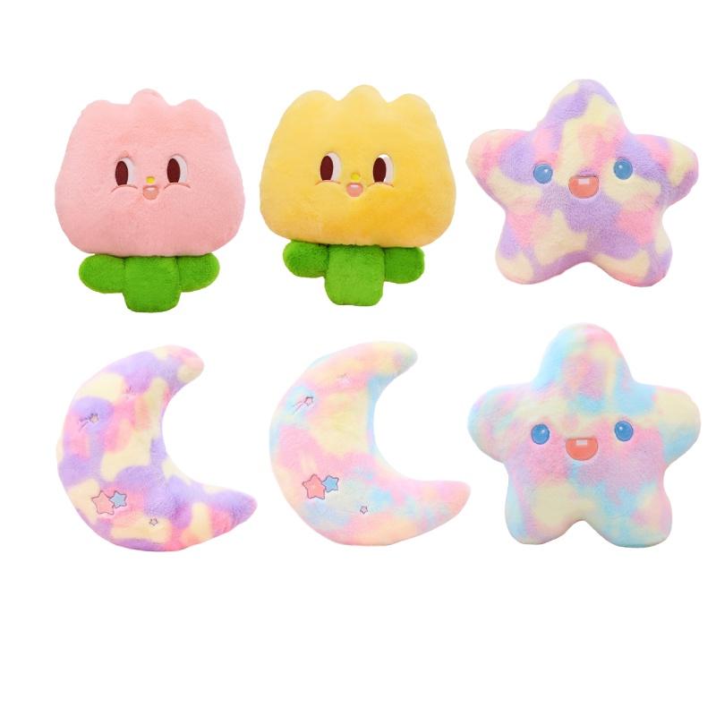 Cute Plush Moon And Star Sleeping Pillow For Girls