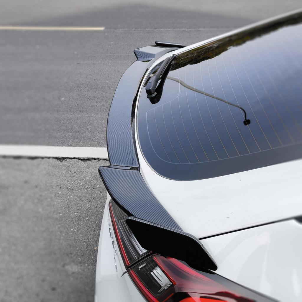 Compatible with 11th Gen Civic Hatchback: Louver Window Trim & Roof Wing Spoiler Kit