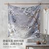 19 Momme Silk Square Scarf Double-sided Floral Shawl Women 106x106CM