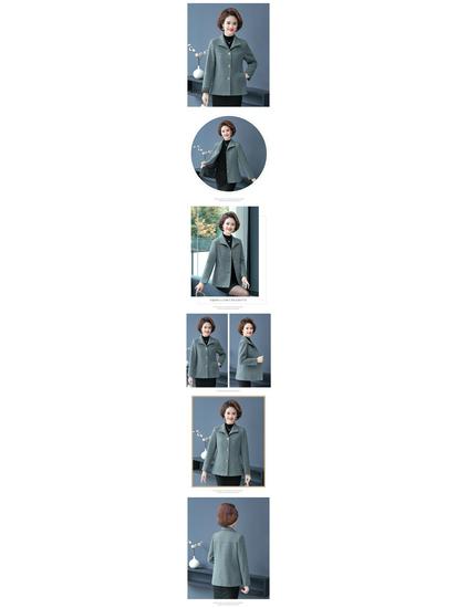 Spring & Autumn Stylish Wool Coat for Middle-Aged Women - 2025 New Collection