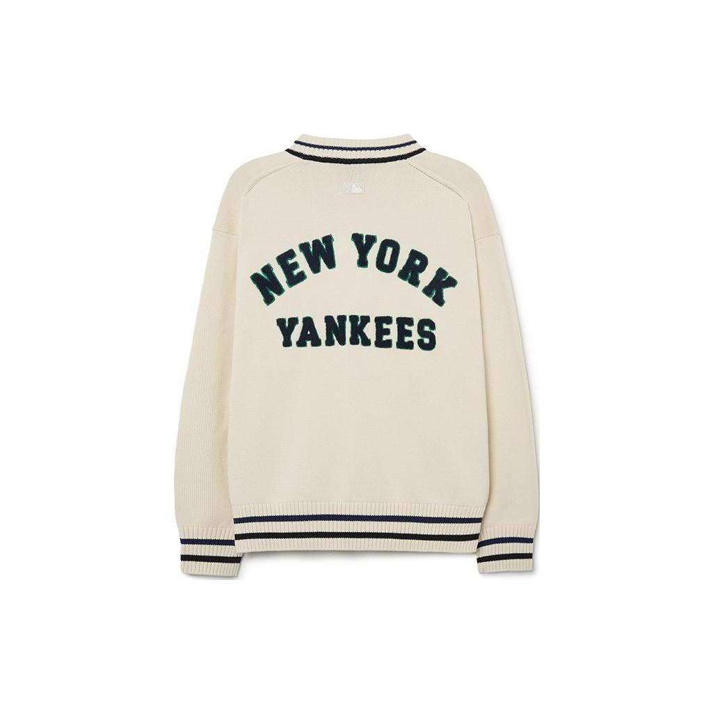MLB New York Yankees Knitwear Unisex Cream V neck Moderate Other 3AKPV0131-50CRS M
