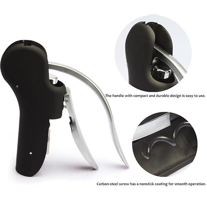 Manual Wine Opener Compact Vertical Corkscrew Heavy Duty Stainless Steel Bottle Opener Bar Tool