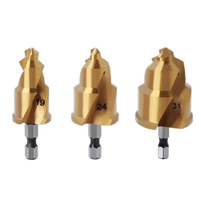 PPR Lifting Stepped Drill Bit Titanium Plated PPR Lifti Drill Bit Full Open Process Hexagon Shank Water Pipe Connection Tool