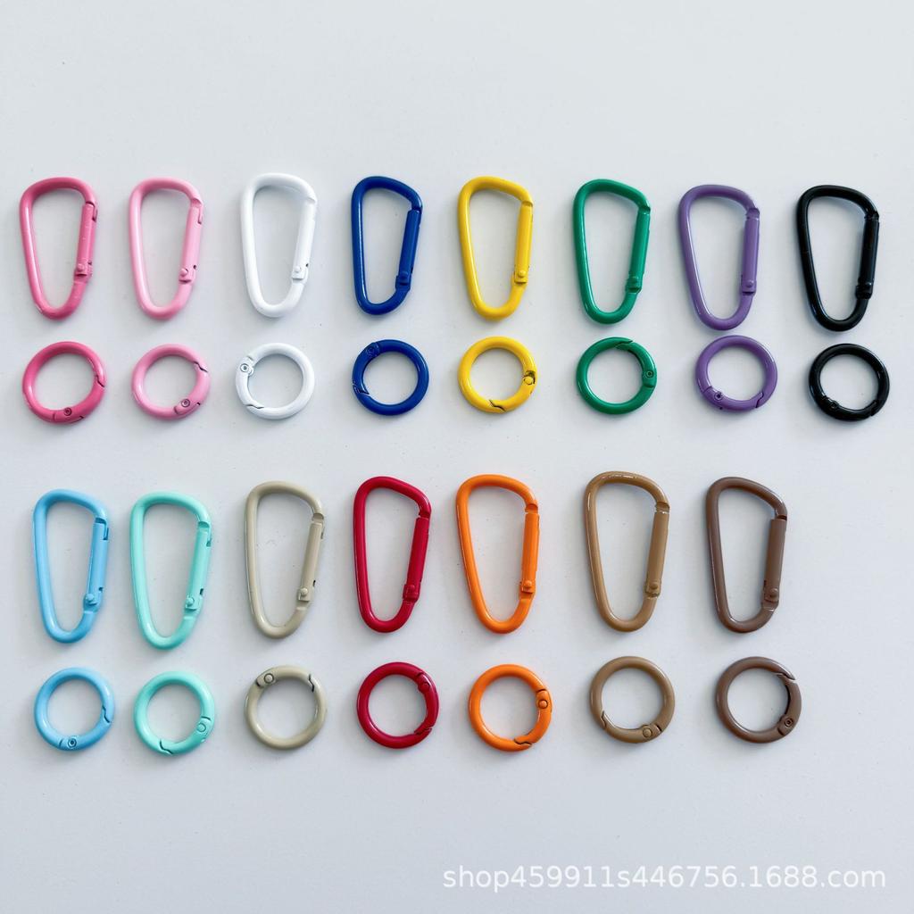 High-Quality Plated Coil Carabiner Round Buckle for Bags & Accessories - Dopamine INS Hook.