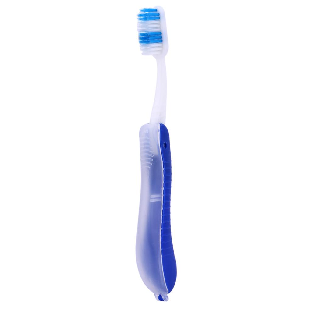 Dark Blue Portable Compact Fold Foldable Folding Toothbrush Travel Camping Hiking Outdoor Easy