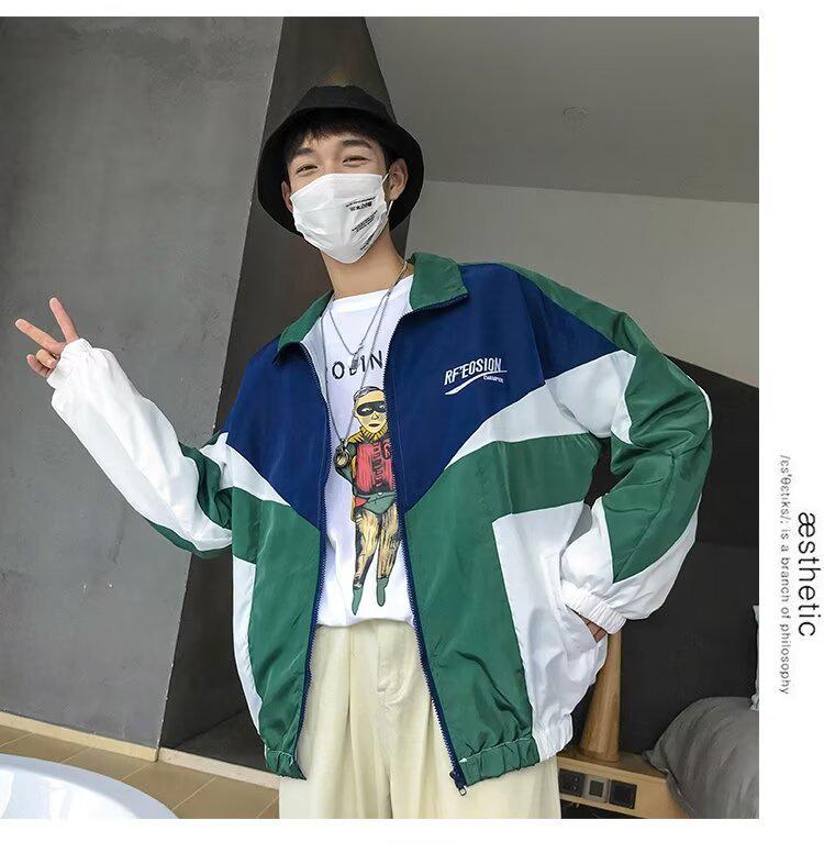 2025 Men's Pique Cool Jacket: Hong Kong, Harajuku & Korean Inspired Loose Fit for Spring & Autumn