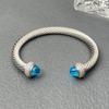 Bracciale Intrecciato a Spirale di David Decorazioni in Cristallo Colorato Bracciale con Bocca Aperta Gioielli di Moda di Alta Qualità