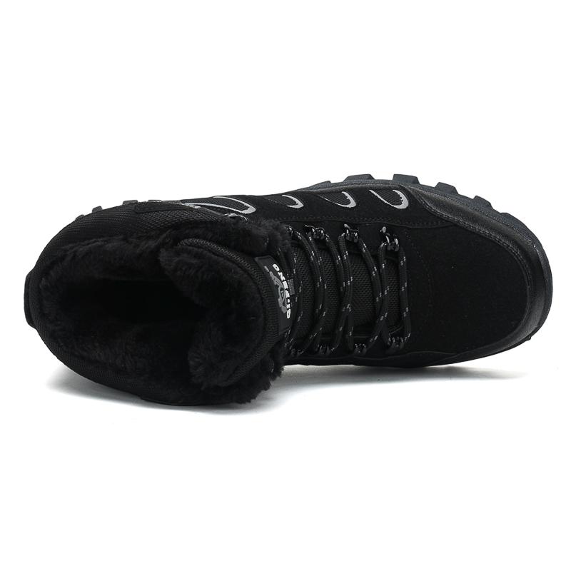 39-49 Winter Outdoor Waterproof Men's Snow Boots Mid-top Thick Bottom Plush Non-slip Wear-resistant Winter Large Size Snow Boots Winter Boots for Men