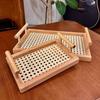 1PC Eco-Friendly Minimalist Tableware Handled Tray Natural Bamboo Serving Tray Modern Kitchen Tray Home Decor
