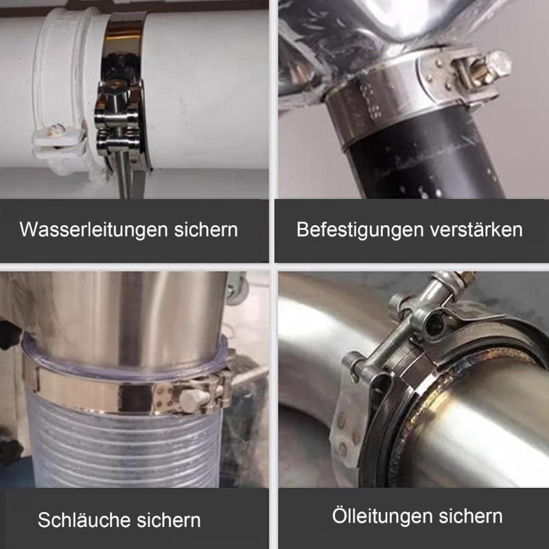 6Pcs Hose Clamp Metal Fastener Repair Clamps Tools Hardware Metal Steel T Bolt Exhaust Pipe Clips Easy to Install