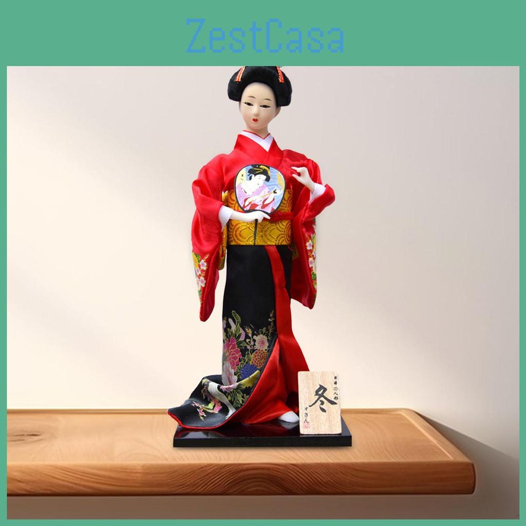 Kimono Statue Asian Doll Japanese Lady Statuette Decorative Collectible Figurine Kabuki For