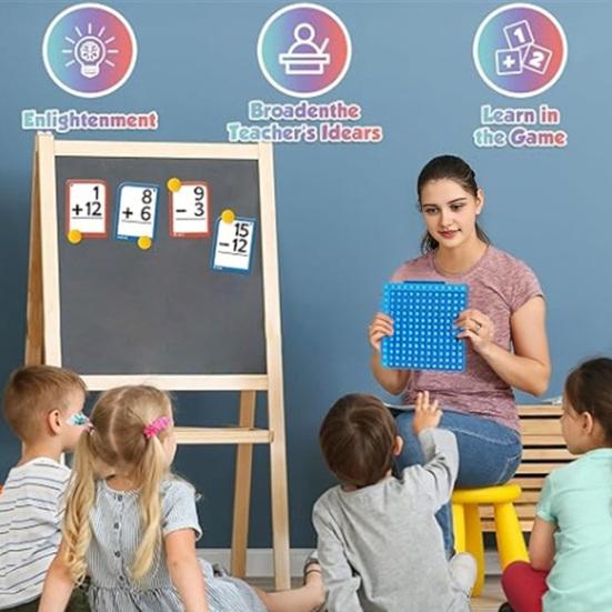 1 Set Math Flash Cards Fidget Chart Addition Subtraction Multiplication Division Preschool Learning Math Calculation Card Arithmetic Teaching Aid