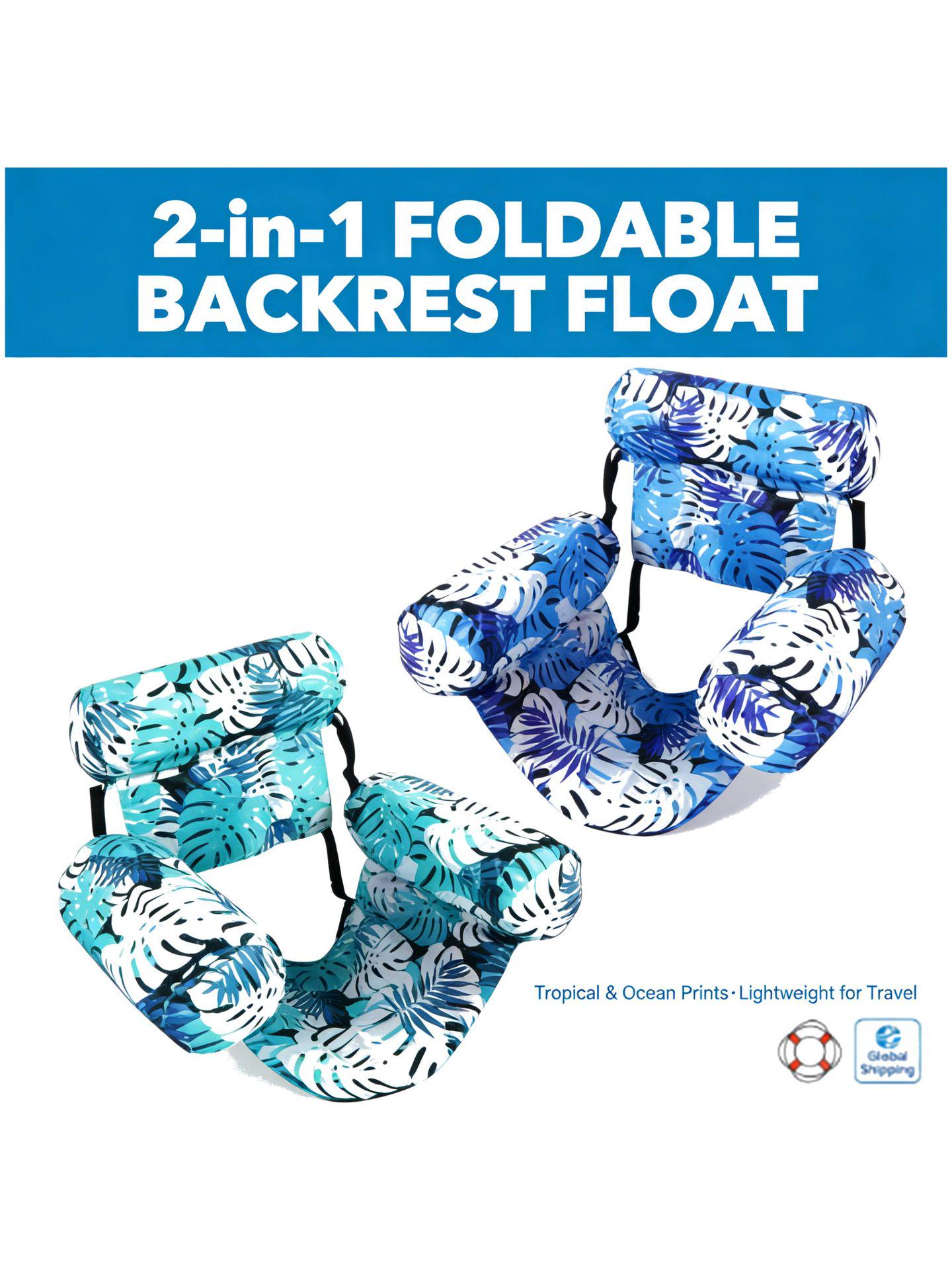 Inflatable Water Recliner: Foldable Dual-Use Canvas Sofa Float with Backrest