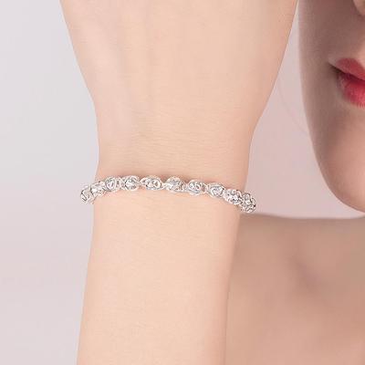 925 Sterling Silver Fashion Hollow Out Delicate Bracelet Gift Jewelry