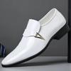 Leather Shoes for Men 2025 New Patent Leather Business Men Casual Shoes Slip On Party Dress Footwear Pointed Toe Loafers
