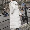 Womens Ladies Warm Plus Size Solid Color Hooded Single Breasted Medium Length Cotton Jacket Waistcoat Slim Cardigan Coat