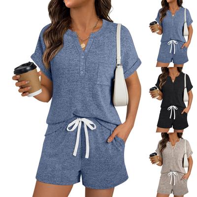 Women's Casual Fashion Short-Sleeve Set With Pockets