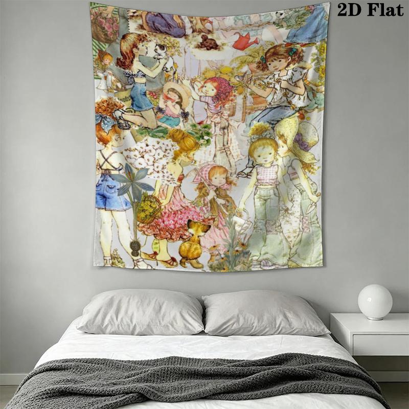 Sarah Kay Wall Tapestry Aesthetic Wall Hanging Printed Fabric Blanket Decorative Tapestries for Bedroom Living Room Home Decor