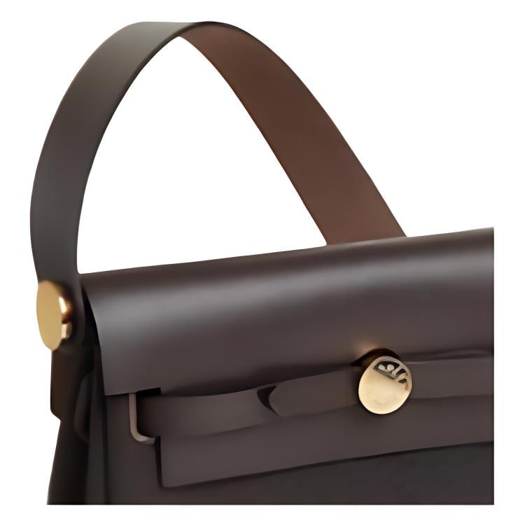 HERMES Herbag Zip Canvas With Leather Crossbody Bag, Shoulder Bag 20 Unisex Ebony H085414CCAC