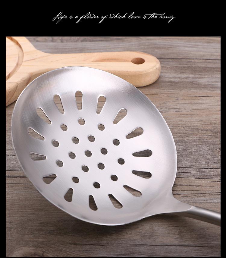 304 Stainless Steel Spatula Ladle Skimmer Set Vintage Wooden Handle High Temp Resistant Kitchen Cooking Utensils