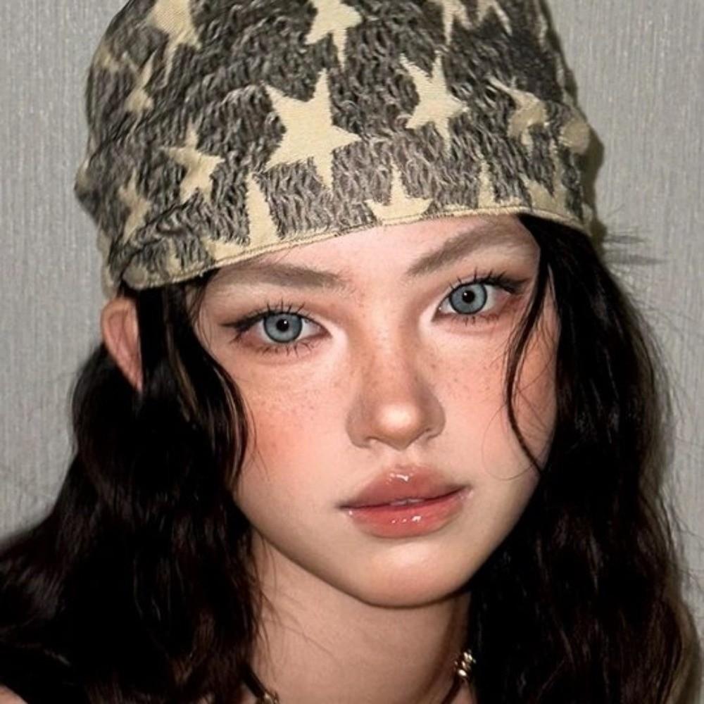 Soft Wrap Y2K Hip Scarf Hip Hop Knitted Tube Top Turban Accessories Star Hair Scarf  Spicy Girls