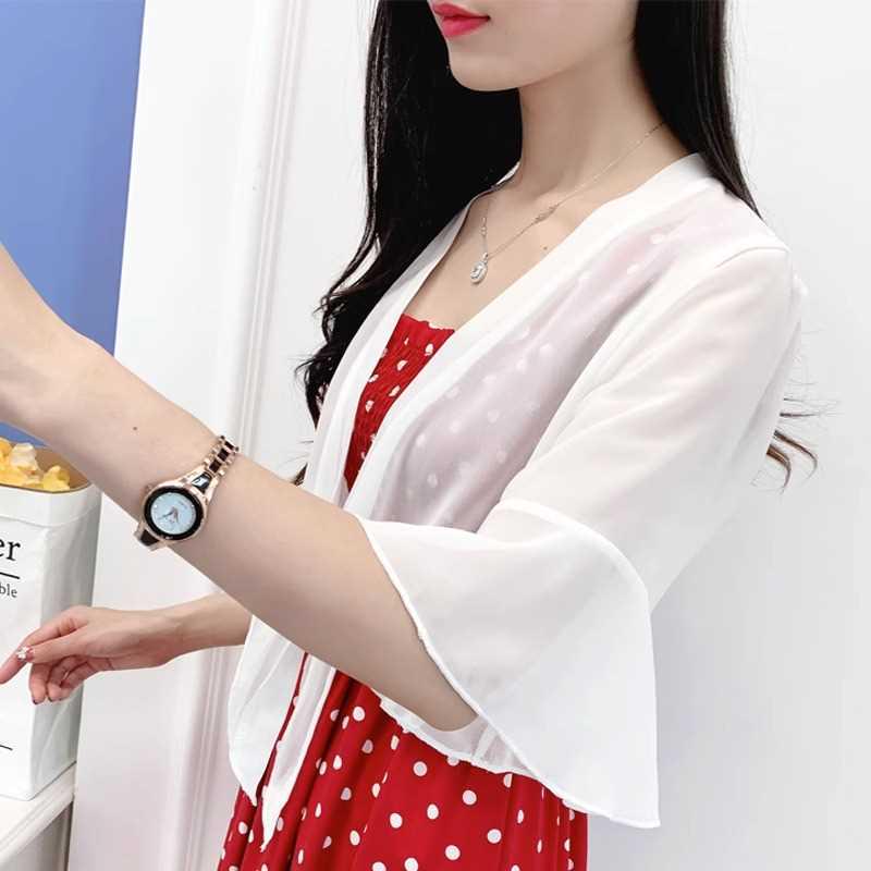 Šifonový šál Ochranné tričko proti slunci - Lehký letní kardigan s vestou