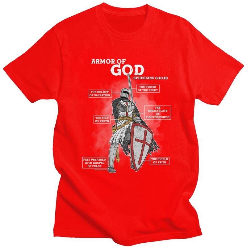 Custom Fashion Armor Of God Ephesian T Shirt Men ShortSleeve Tshirts Streetwear Tee Tops Pure Cotton Slim Fit Tshirts Merch