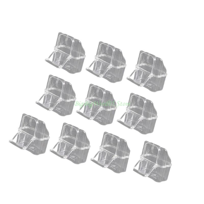 24TE 10Pcs/Set Transparent Bird Feeding Box Dispenser Parrots Feeder with Stable Construction Antisplash Design China Mainland