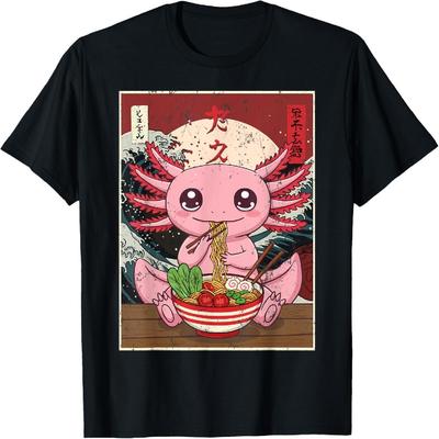 Axolotl Ramen Japanisch Lustige Grafik T-Shirts Kawaii Anime Geschenke T-Shirt