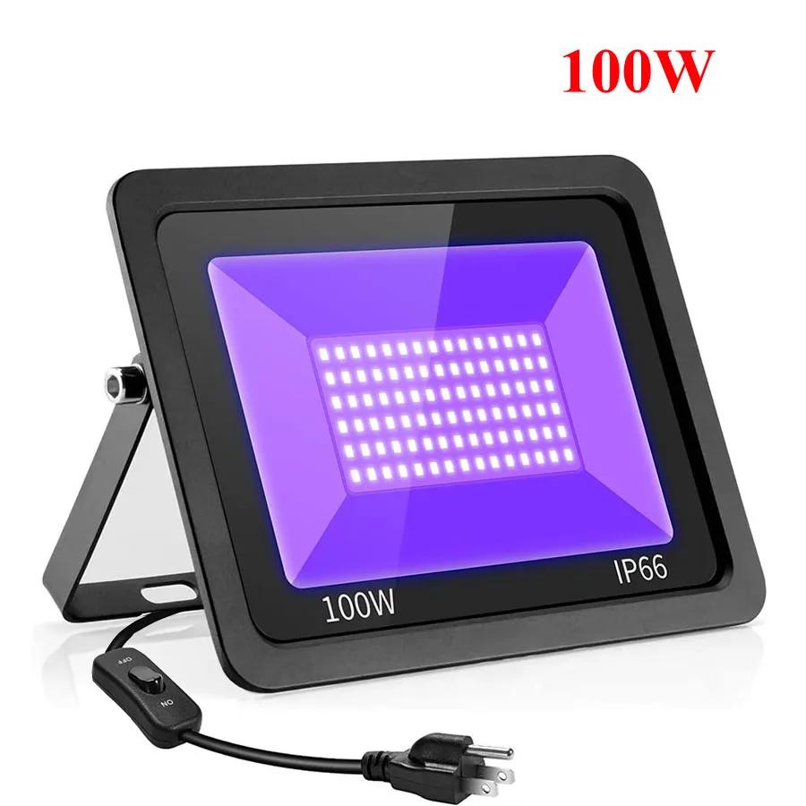 High Power 400W LED UV Black Light 100W 200W 300W UV Flood Light Outdoor 395nm LED UV Blacklight Floodlight for Glow Party Decor