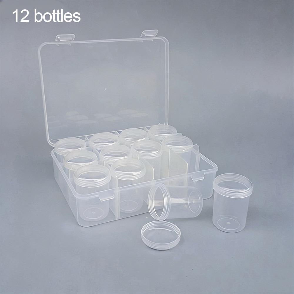6/12/18/20 Bottles Clear Plastic Plastic Storage Box Multiple Slots with Lids Storage Container Case Bead Organizer Box