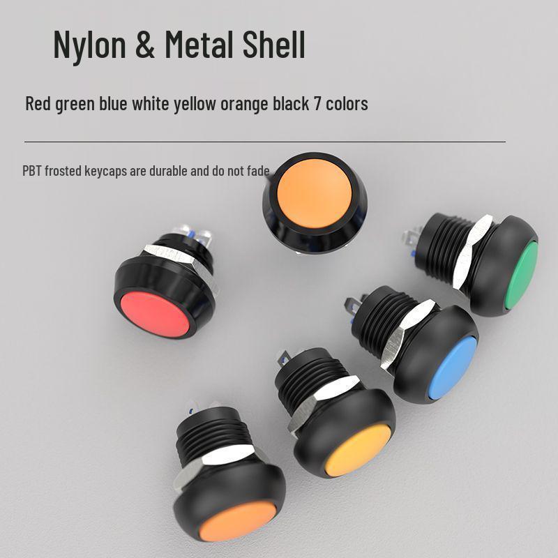 12mm 220V Ultra-Small Metal Reset Self-Locking Start-Stop Switch