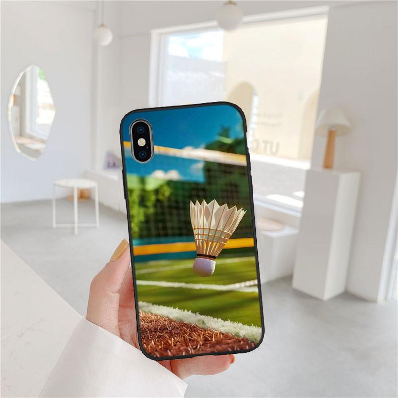 

FM7 Badminton Sports Soft Shell Phone Case for iPhone 16 15 14 13 12 Pro Max Plus Mini iPhone 16 Pro