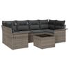 VidaXL Ensemble de canapés de jardin 7 pièces avec coussins gris poly rattan 3345259