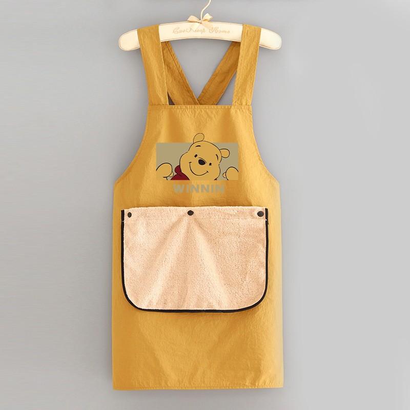 

Lipstick Makeup Linen Apron For Kitchen To Prevent Stains, Household Waist Wrap For Cooking, Sleeveless Cartoon Apron. One Size жёлтый