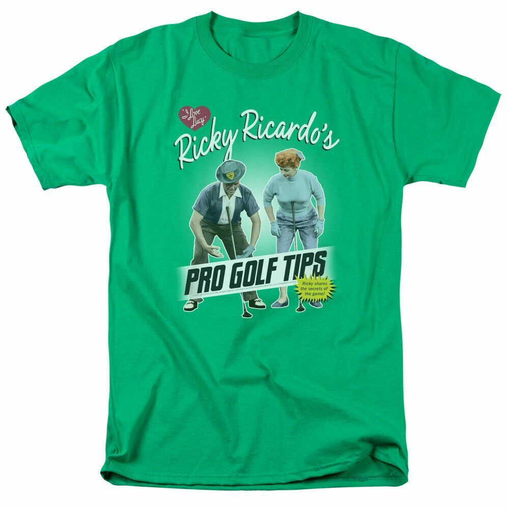 

I Love Lucy Pro Golf Tips T Shirt Mens Licensed Classic TV Show Kelly Green L