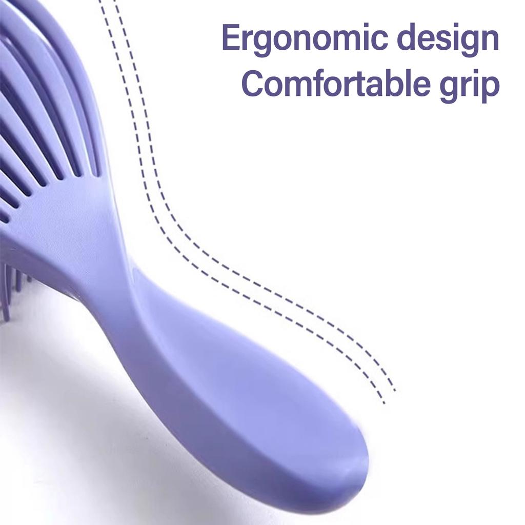 Anti-Static Detangling Brush Flexible Hollow Fluffy Curly Hair Styling Comb for Stubborn Hair Thick Wavy Hair