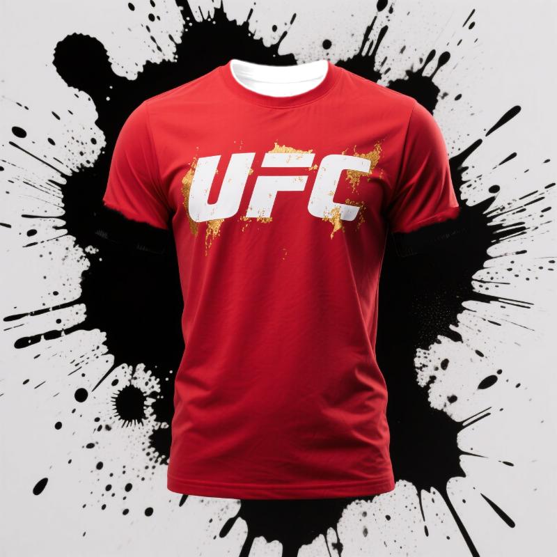UFC Printed T-shirt Outdoor Sports Fitness Clothing Quick Drying Short Sleeved Top Boxing Training Fitness T-shirt