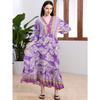Plus Size Boho Kaftan Dress, Women's Plus Maxi Cover Up Dress