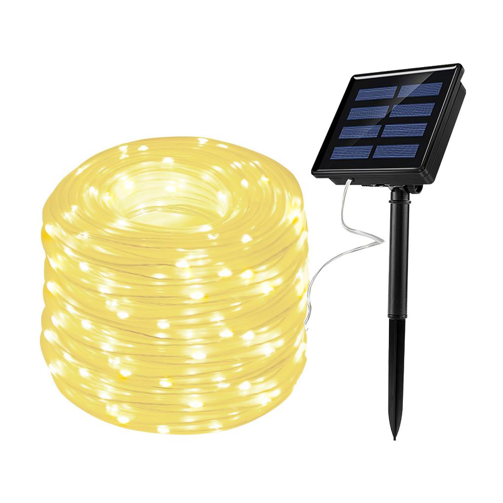 39.36ft Waterproof String Lights Solar Powered Lamp PVC Light Decoration Bulbs Lighting Decor with 8 Lighting Modes