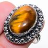 Tiger Eye Gemstone Handmade 925 Sterling Silver Jewelry Ring Size 5.5