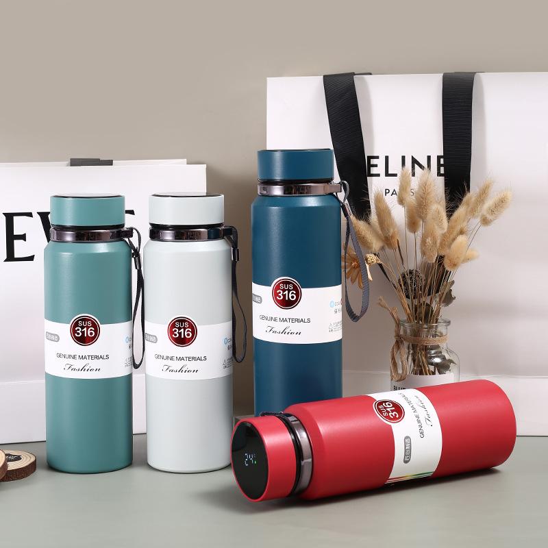 

Вакуумная изоляционная чашка из нержавеющей стали, большая емкость, портативный модный изоляционный чайник с ручкой, уличный автомобильный спортивный чайник