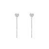 925 Sterling Silver Earrings For Women Trendy Geometric Zircon Long Chain Earring Jewelry Prevent Allergy Party Gift Accessories
