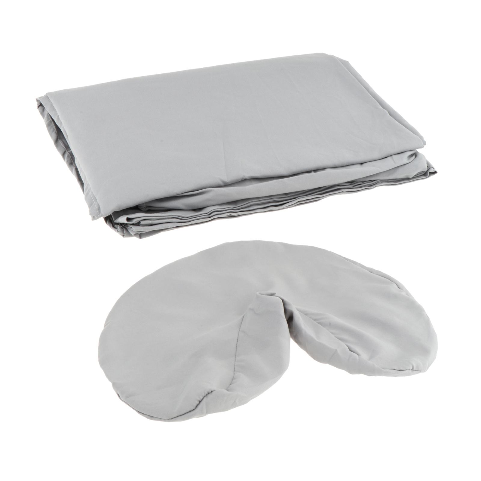 

Комплект простыней для массажного стола из 3 предметов, моющиеся, защитные, легкие, массажные, с креплением светло-серый