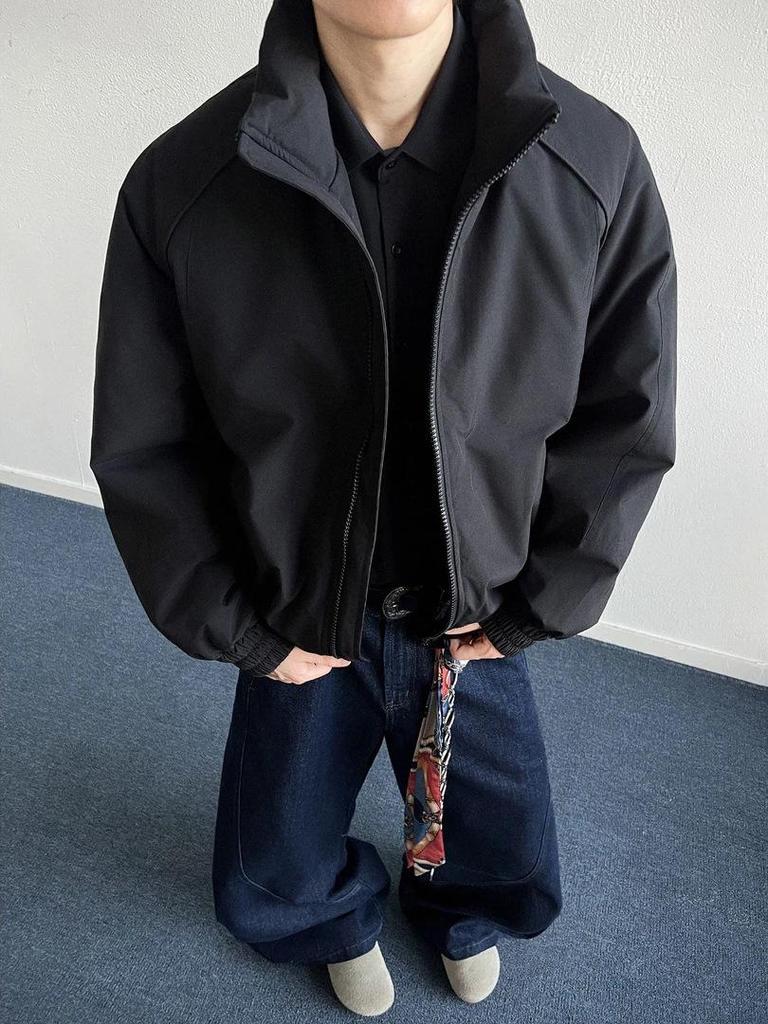 American-Style Waterproof Stand-Up Collar Coach Jacket - Cotton Winter Windbreaker for Couples