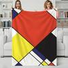 Coperta Plaid in Flanella Pittore P-Piet Mondrian Perfetta per Divano Ufficio Letto Viaggio Sonno Lettura Relax Campeggio uso quattro stagioni