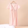 Plus Size Cotton Maternity Nightgown - Thin, Casual, and Nursing-Friendly