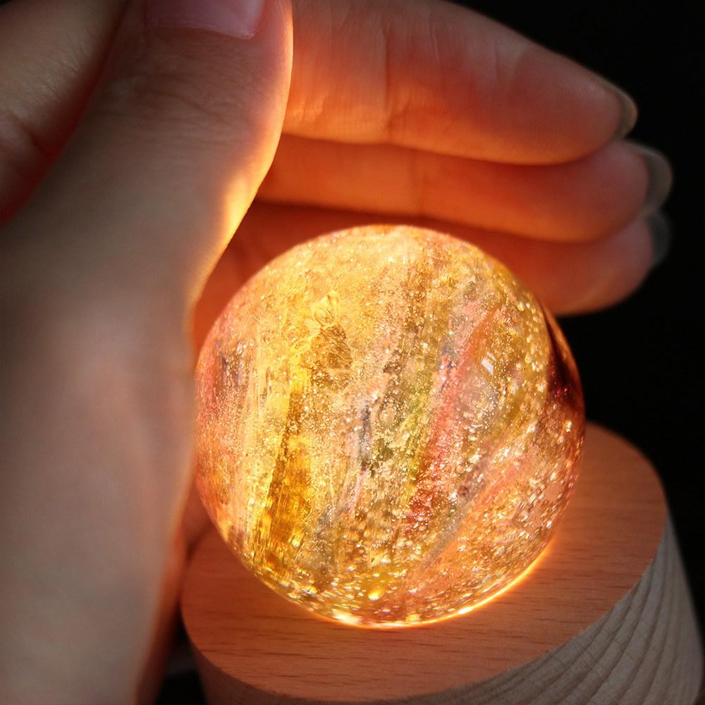 Chroma Crystal Ball Solid Wood Milky Way Lamp Interior Decoration Led Night Lamp  Gift