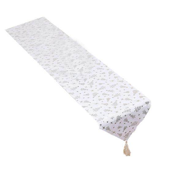 Střapcová dekorace Dlouhý běhoun na stůl Slavnostní atmosféra Vánoční ražba Potisk listů Ubrus Vánoční ozdoba Domácí dekorace