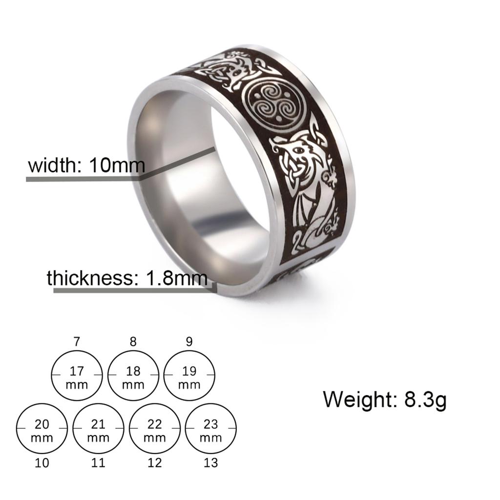 Punk Baum des Lebens Ring Edelstahl Vintage Wikinger Keltisches Knotenmuster Schmuck für Damen Herren Gothic Party Geschenk